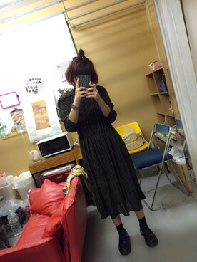 「Dr. Martens（ドクターマーチン）のDr.Martens (ドクターマーチン)/1461 3EYE GIBSON SHOES（その他シューズ）」を使った、アスカスさん（レディース・162cm）の秋コーディネート