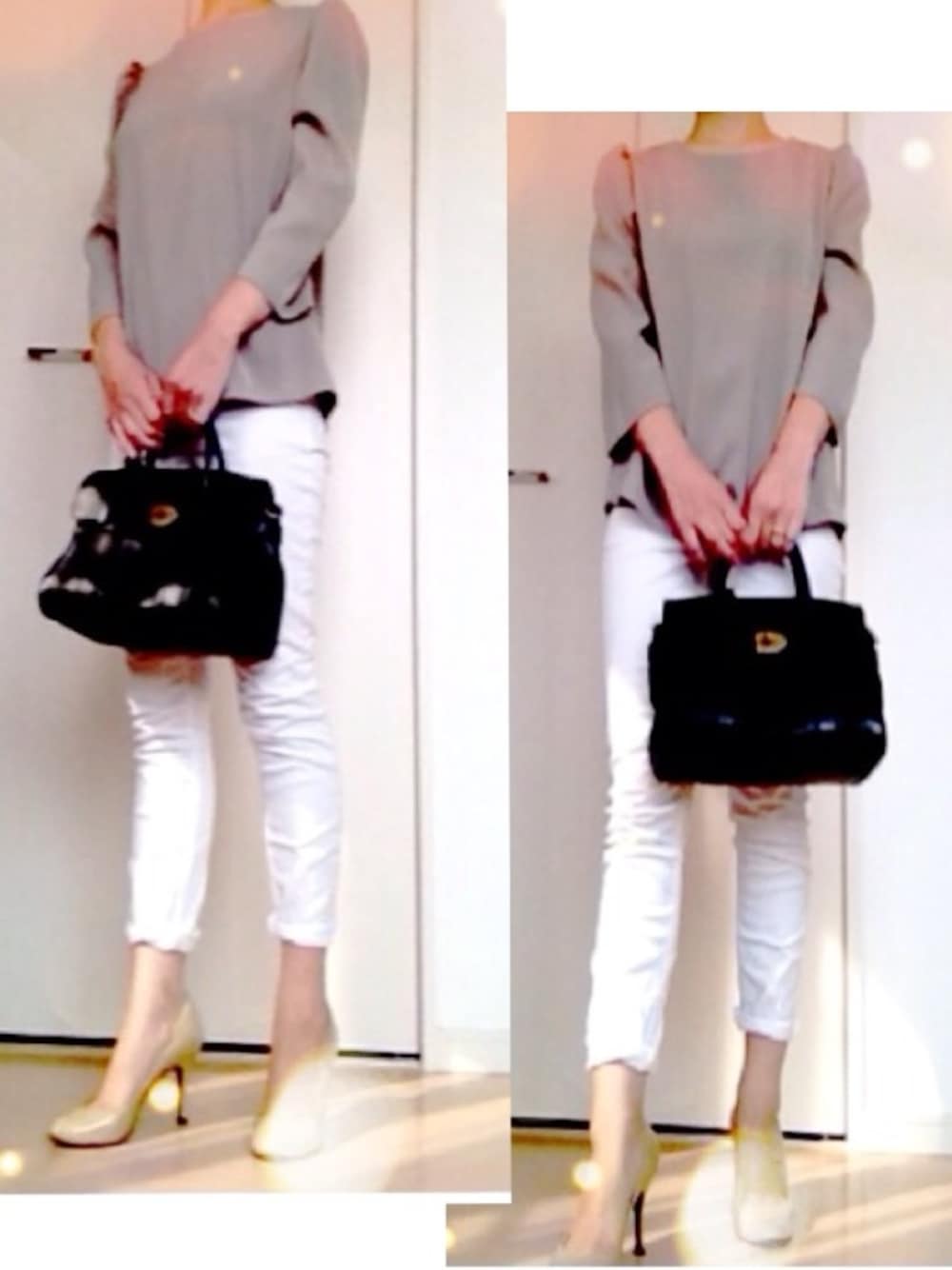 「WEARママ部、ママコーデ」｜「MulberryのMulberry The Bayswater textured-leather bag（ショルダーバッグ、ブラック系）」を使った、Ｙさん（レディース・155cm）の秋コーディネートの1枚目の写真