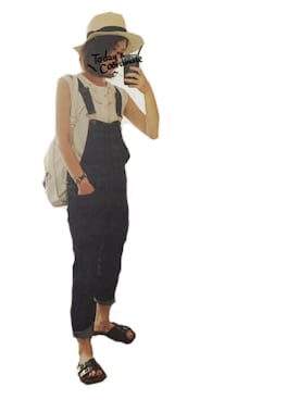 「アイテム（サロペット/オーバーオール）」を使った、ashibaさん（レディース・158cm・10代）の夏コーディネート
