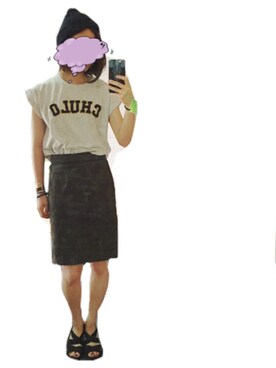 「CECIL McBEE（セシルマクビー）のアイテム（ニットキャップ/ビーニー）」を使った、ashibaさん（レディース・158cm）の夏コーディネート