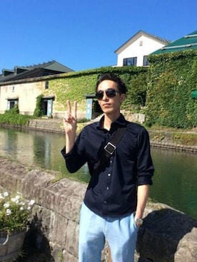 「PRADA（プラダ）のアイテム（シューズ）」を使った、金谷 一興さん（メンズ・180cm）の夏コーディネート