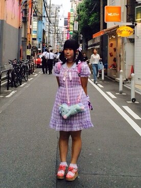 「Nile PERCH（ナイルパーチ）のアイテム（ワンピース/ドレス）」を使った、reinaさん（レディース・155cm）の夏コーディネート