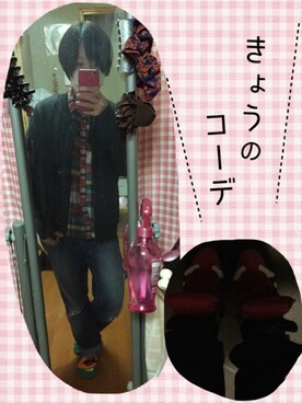 「ボーイフレンドデニム」｜「アイテム（その他アウター）」を使った、クロソラさん（レディース・154cm）の冬コーディネート