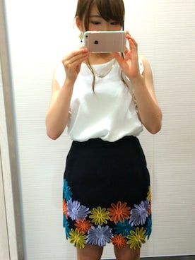 「Narcissus（ナルシス）のアイテム（トップス）」を使った、奈菜子さん（レディース・155cm・10代）の夏コーディネート