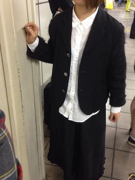 「tricot COMME des GARCONS（トリココムデギャルソン）のアイテム（テーラードジャケット）」を使った、yopeさん（レディース・152cm）の秋コーディネート