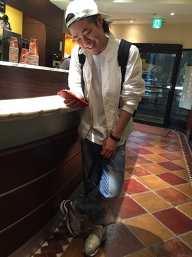 「アイテム（カバーオール）」を使った、yopeさん（メンズ・174cm）の春コーディネート