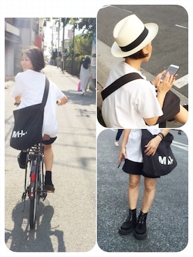 「BEAMS BOY（ビームスボーイ）のアイテム（ハット）」を使った、yopeさん（レディース・152cm）の夏コーディネート