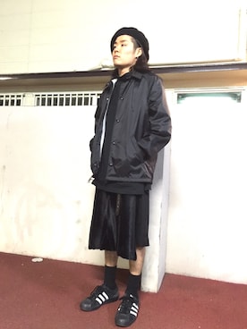 「ファー」｜「アイテム（ナイロンジャケット）」を使った、yopeさん（メンズ・174cm）の秋コーディネート