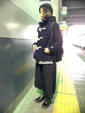 「BEAMS BOY（ビームスボーイ）のアイテム（ダッフルコート）」を使った、yopeさん（レディース・152cm）の冬コーディネート