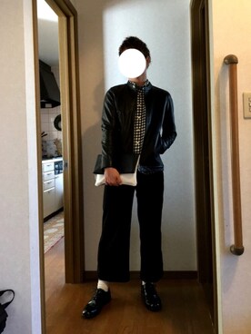 「FREAK'S STORE（フリークスストア）のアイテム（ライダースジャケット）」を使った、k-youさん（メンズ・172cm・20代）の秋コーディネート