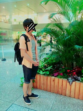 「GU（ジーユー）のアイテム（その他アンダーウェア/インナー）」を使った、のむとむさん（メンズ・173cm）の夏コーディネート
