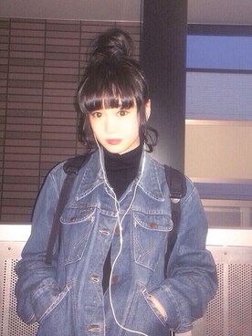 「used mix」｜「アイテム（デニムジャケット）」を使った、中川美優さん（レディース・162cm）の春コーディネート