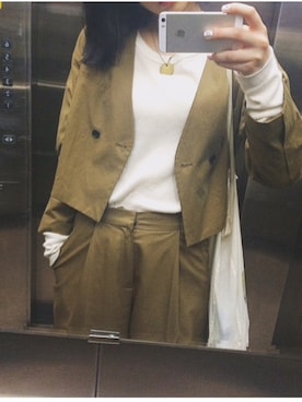 「アーバンリサーチ」｜「アイテム（ミリタリージャケット）」を使った、中川美優さん（レディース・162cm）の春コーディネート