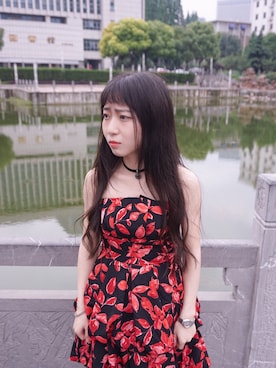 「LILY BROWN（リリーブラウン）のアイテム（ドレス）」を使った、小疯酱ingさん（レディース・148cm）の夏コーディネート