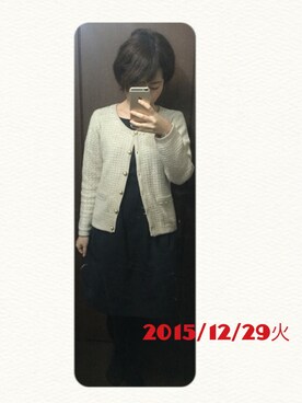 「M's collection（エムズコレクション）のアイテム（ワンピース/ドレス）」を使った、うえたえり@さん（レディース・159cm）の冬コーディネート