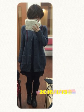 「mother（マザー）のアイテム（その他アウター）」を使った、うえたえり@さん（レディース・159cm）の冬コーディネート
