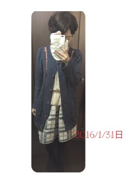 「mother（マザー）のアイテム（その他アウター）」を使った、うえたえり@さん（レディース・159cm）の冬コーディネート