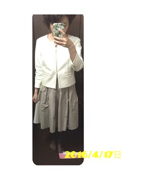 「M's collection（エムズコレクション）のアイテム（ジャケット/アウター）」を使った、うえたえり@さん（レディース・159cm）の春コーディネート
