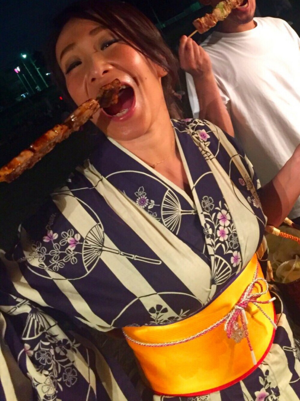 「浴衣、和装、花火大会、祭り、夏、調布市花火大会」｜「浴衣のアイテム（浴衣、パープル系）」を使った、YUKA EASTさん（レディース・166cm）の夏コーディネートの1枚目の写真