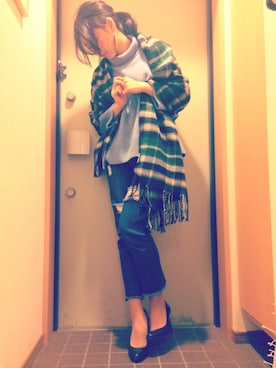 「ミカヅキモモコ（ミカヅキモモコ）のアイテム（ピアス（両耳用））」を使った、yano mizumoさん（レディース・161cm）の冬コーディネート