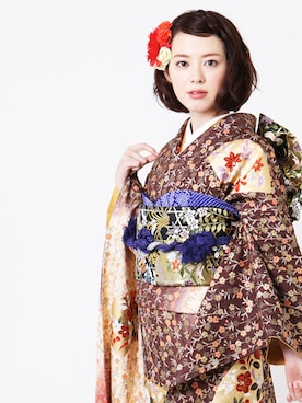 「撮影」｜「アイテム（浴衣）」を使った、hataoriさん（レディース・158cm）の秋コーディネート