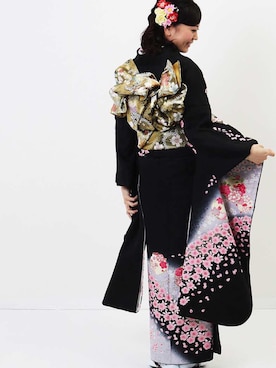 「アイテム（水着/着物・浴衣）」を使った、hataoriさん（レディース・165cm）の冬コーディネート