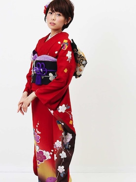 「アイテム（水着/着物・浴衣）」を使った、hataoriさん（レディース・162cm）の冬コーディネート