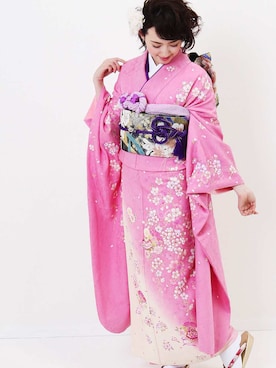 「アイテム（浴衣）」を使った、hataoriさん（レディース・158cm）の冬コーディネート