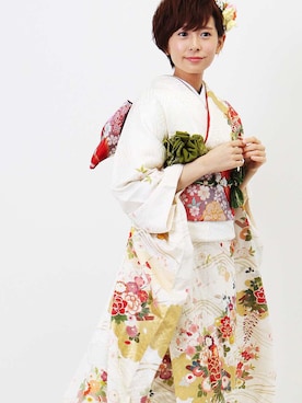 「アイテム（浴衣）」を使った、hataoriさん（レディース・162cm）の冬コーディネート