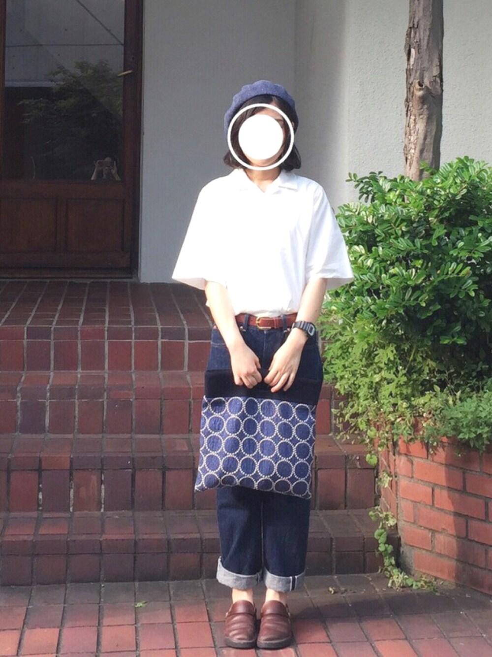 「YAECA、AURALEE、aurorashoes、MHL.」｜「AURALEEのAURALEE / ウェザークロス ブラウス（シャツ/ブラウス、ホワイト系）」を使った、ｓａ .さん（レディース・159cm）の夏コーディネートの1枚目の写真