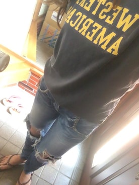「Abercrombie&Fitch（アバークロンビーアンドフィッチ）のアイテム（サンダル）」を使った、masamiさん（レディース・156cm）の夏コーディネート