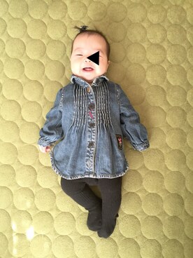 「アイテム（シャツワンピース）」を使った、★さん（キッズ・70cm）の冬コーディネート