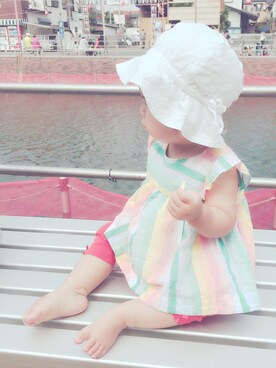「babygap」｜「アイテム（チュニック）」を使った、★さん（キッズ・80cm）の春コーディネート