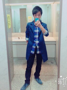 「アイテム（ステンカラーコート）」を使った、孝規さん（メンズ・168cm・10代）の秋コーディネート
