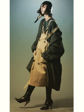 「mode」｜「アイテム（ステンカラーコート）」を使った、Metaphor…さん（レディース・176cm）の春コーディネート