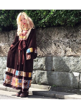 「70's」｜「アイテム（その他）」を使った、ちゅん（はあとさん（レディース・158cm）の秋コーディネート