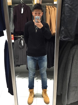 「黒ニット」｜N.Hさん（メンズ・166cm）の秋コーディネート