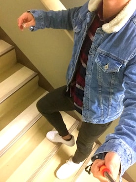 「AIR FORCE 1」｜「アイテム（デニムジャケット）」を使った、N.Hさん（メンズ・166cm）の秋コーディネート
