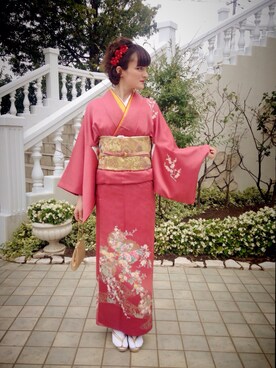 「髪飾り」｜「アイテム（その他）」を使った、ﾋﾞｵさん（レディース・170cm）の秋コーディネート
