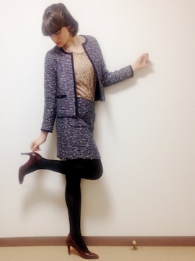 「NATURAL BEAUTY BASIC（ナチュラルビューティーベーシック）のアイテム（セットアップ）」を使った、ﾋﾞｵさん（レディース・170cm）の冬コーディネート