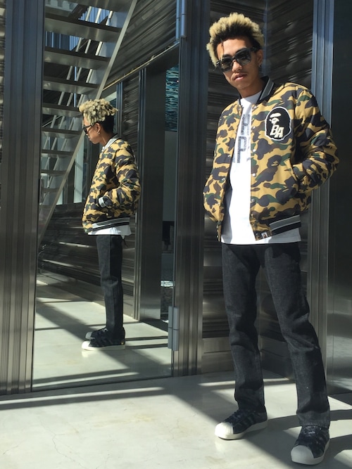 三溝 嵐(BAPE STORE HARAJUKU)|A BATHING APEのサングラスを使った