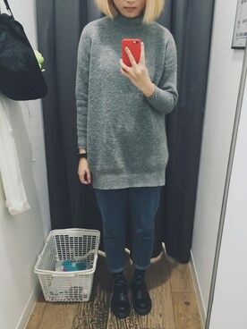 「Dr. Martens（ドクターマーチン）のDr.Martens (ドクターマーチン)/1461 3EYE GIBSON SHOES（その他シューズ）」を使った、Hsuanさん（レディース・172cm）の冬コーディネート