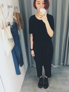 「Dr. Martens（ドクターマーチン）のDr.Martens (ドクターマーチン)/1461 3EYE GIBSON SHOES（その他シューズ）」を使った、Hsuanさん（レディース・172cm）の春コーディネート