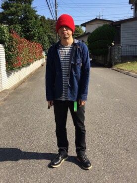 「stodja（ストージャ）のアイテム」を使った、わんわんもこもこさん（メンズ・175cm）の秋コーディネート