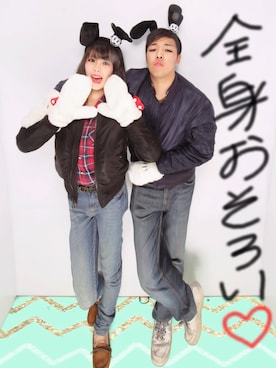 「誕生日」｜「アイテム（MA-1）」を使った、karinaさん（レディース・156cm）の冬コーディネート