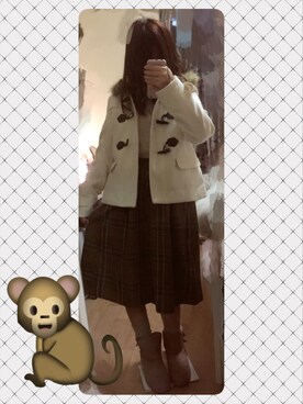 「school」｜「アイテム（ダッフルコート）」を使った、リュテさん（レディース・158cm）の冬コーディネート
