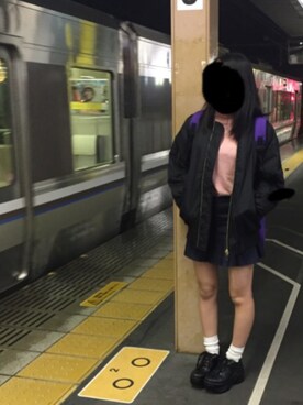 「FIG&VIPER（フィグアンドバイパー）のアイテム（MA-1）」を使った、eさん（レディース・157cm）の冬コーディネート