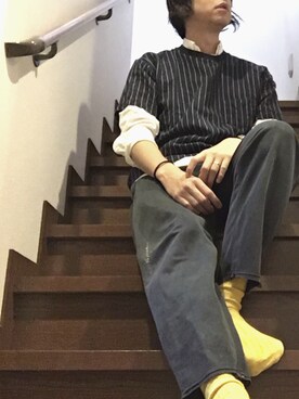 「umit benan（ウミットベナン）のアイテム（トップス）」を使った、katumiさん（メンズ・175cm）の秋コーディネート