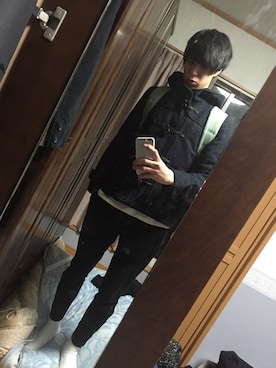 「ADPOSION（アドポーション）のアイテム（ダッフルコート）」を使った、ともさん（メンズ・174cm）の冬コーディネート