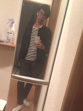 「YEVS（イーブス）のアイテム（スラックス）」を使った、ともさん（メンズ・175cm）の秋コーディネート